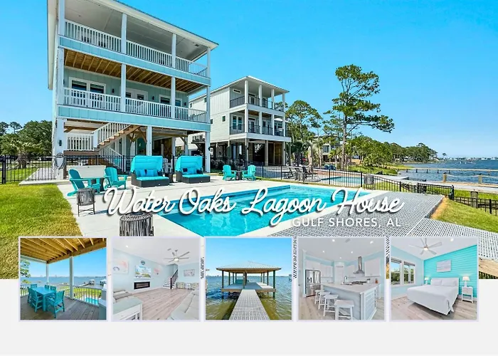 Water Oaks Lagoon House- Heated Pool Dock, Modern Waterfront Holiday home