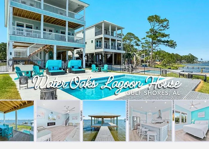 Water Oaks Lagoon House- Heated Pool Dock, Modern Waterfront Holiday home Gulf Shores